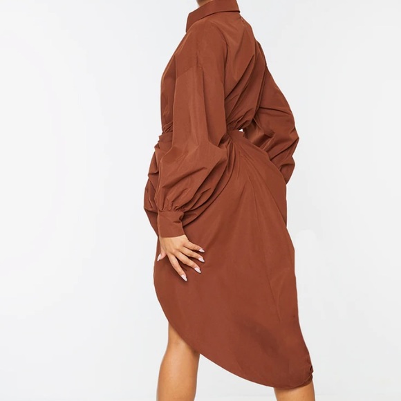 PLT (prettylittlething) balloon sleeve shirt dress - Picture 3 of 7